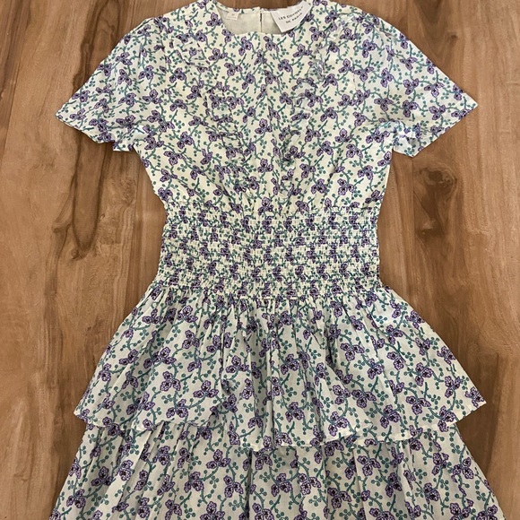 Les Coyotes de Paris Cream Alva Flower Paisley Print Dress $166 Size 10 - Picture 2 of 6